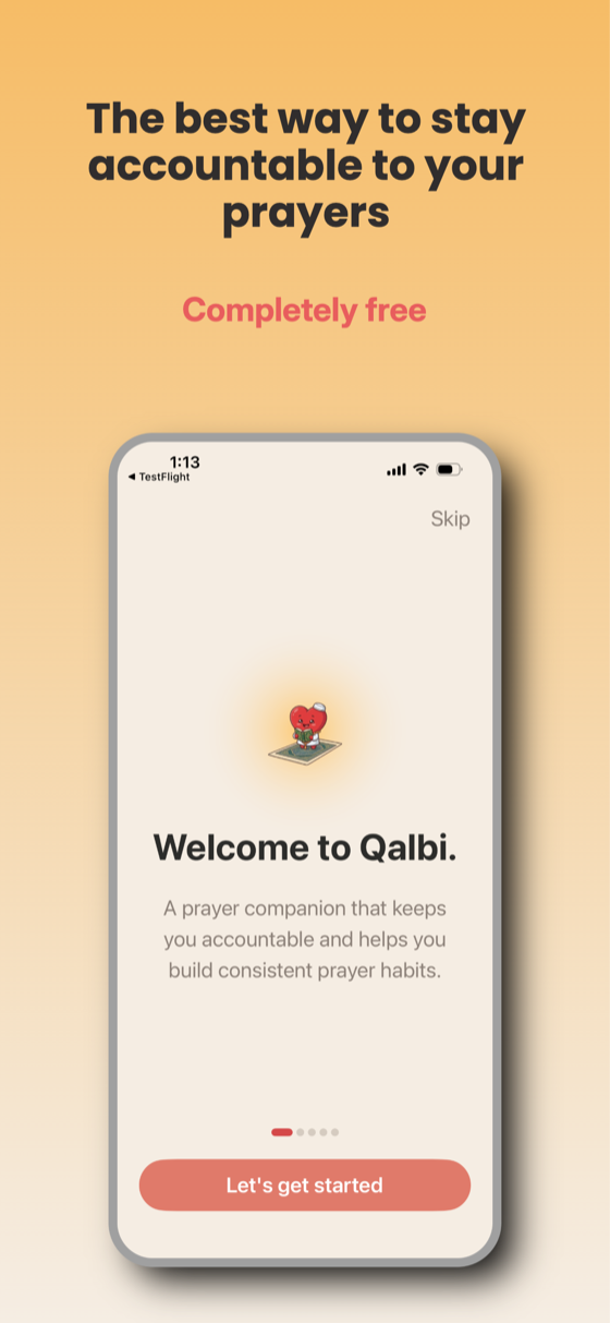 Qalbi onboarding screen